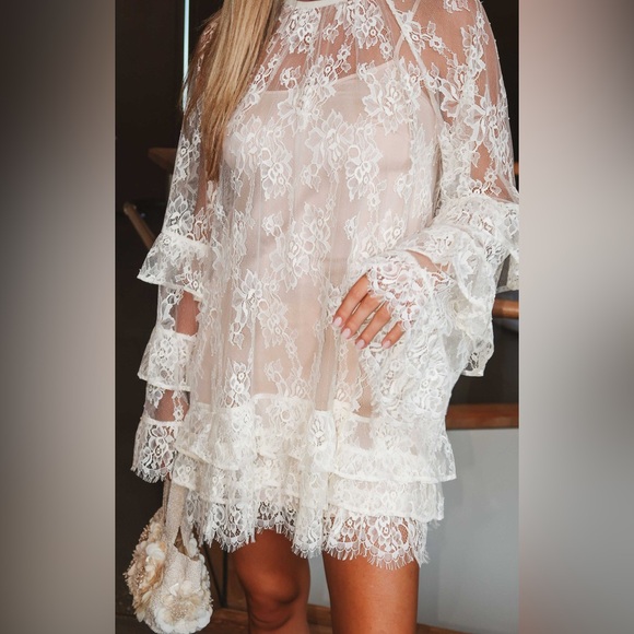 NWOT Show Me Your Mumu Joelle Lace Mini Dress size XL with slip - Picture 2 of 9